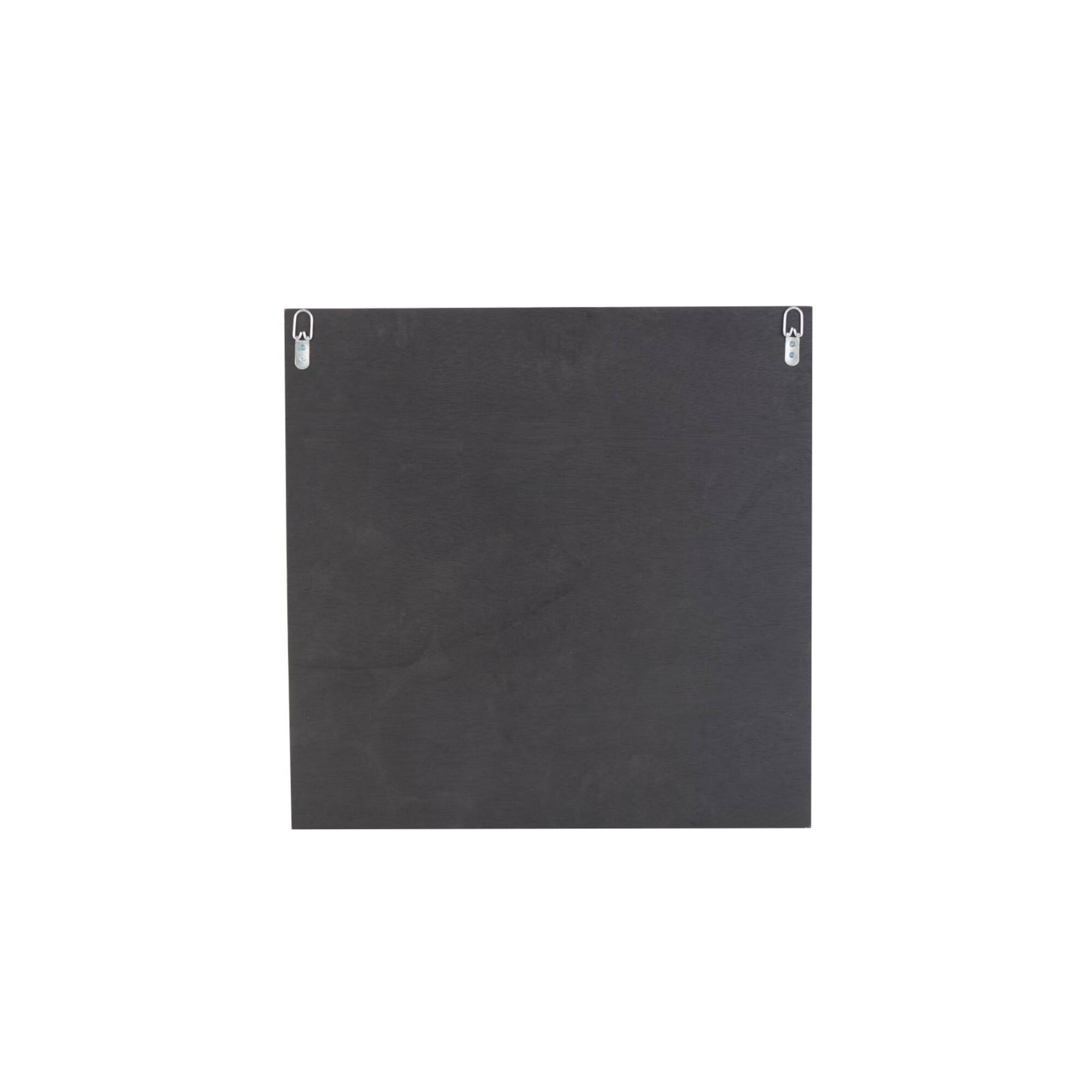 24" x 24" Brown Teak Wood Abstract Handmade Round Mosaic Inspired Wood Slab with Black Backing Wall Décor